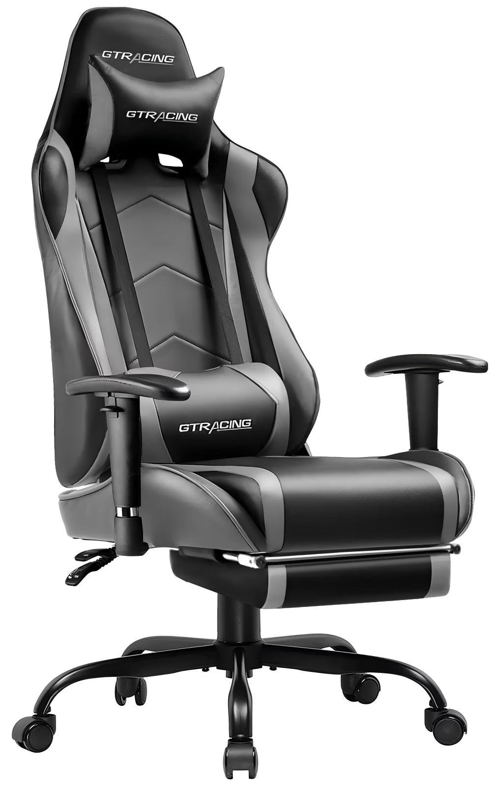 Nouveauté 2026 – Chaise de jeu GTRACING , chaise de bureau ergonomique avec soutien lombaire, revêtement en cuir PU, repose-pieds et appui-tête réglable, rouge