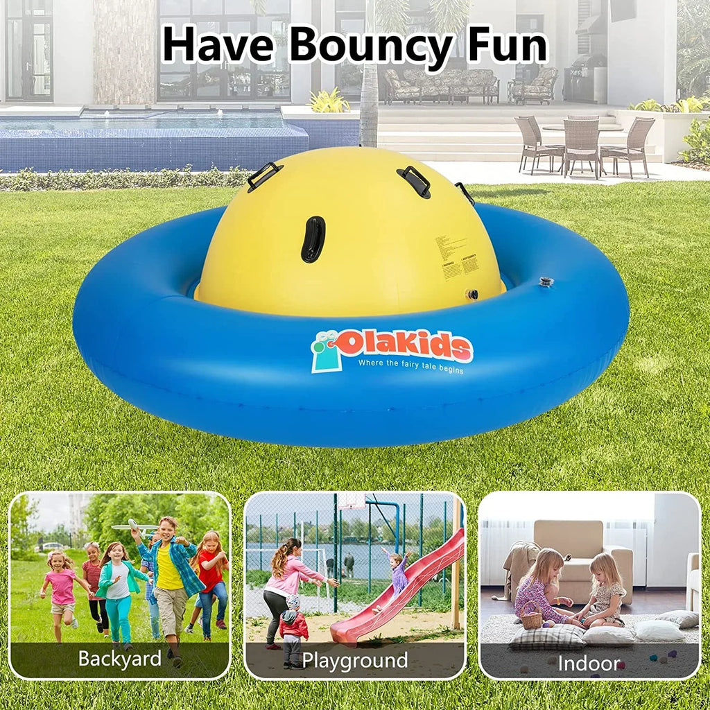 Nouveauté 2026 – Dôme gonflable à bascule OLAKIDS , 2,4 m (8 pi), balançoire géante d'extérieur pour enfants avec 6 poignées de sécurité, poids maximal 113 kg (250 lb), jouet d'escalade pour tout-petits, équipement de jeu pour jardin