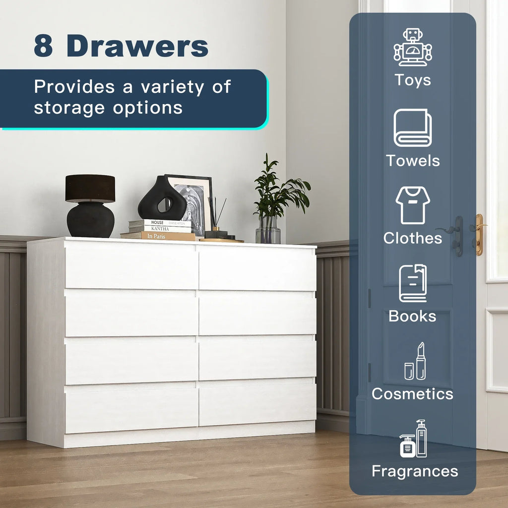 Nouveauté 2026 – Commode Resenkos moderne style milieu du siècle, 6 tiroirs, large, pour chambre à coucher, grise