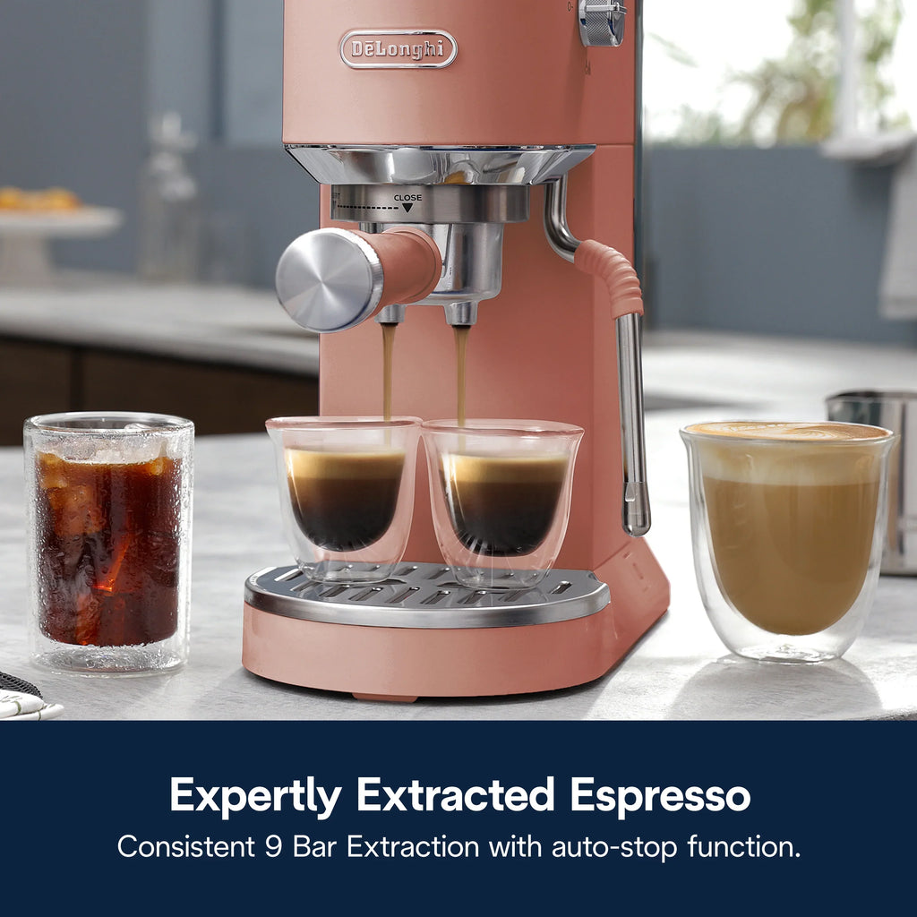 Nouveauté 2026 – Machine à expresso De’Longhi Dedica Duo , format compact avec mousseur intégré pour latte art, expresso, café infusé à froid, lattes et plus encore, acier inoxydable