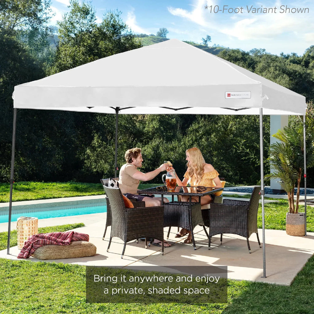 Nouveauté 2026 – Best Choice Products 3,66 m x 3,66 m - Abri pliant facile à monter avec installation en un clic, sac à roulettes et 4 sacs de lestage - Bleu marine