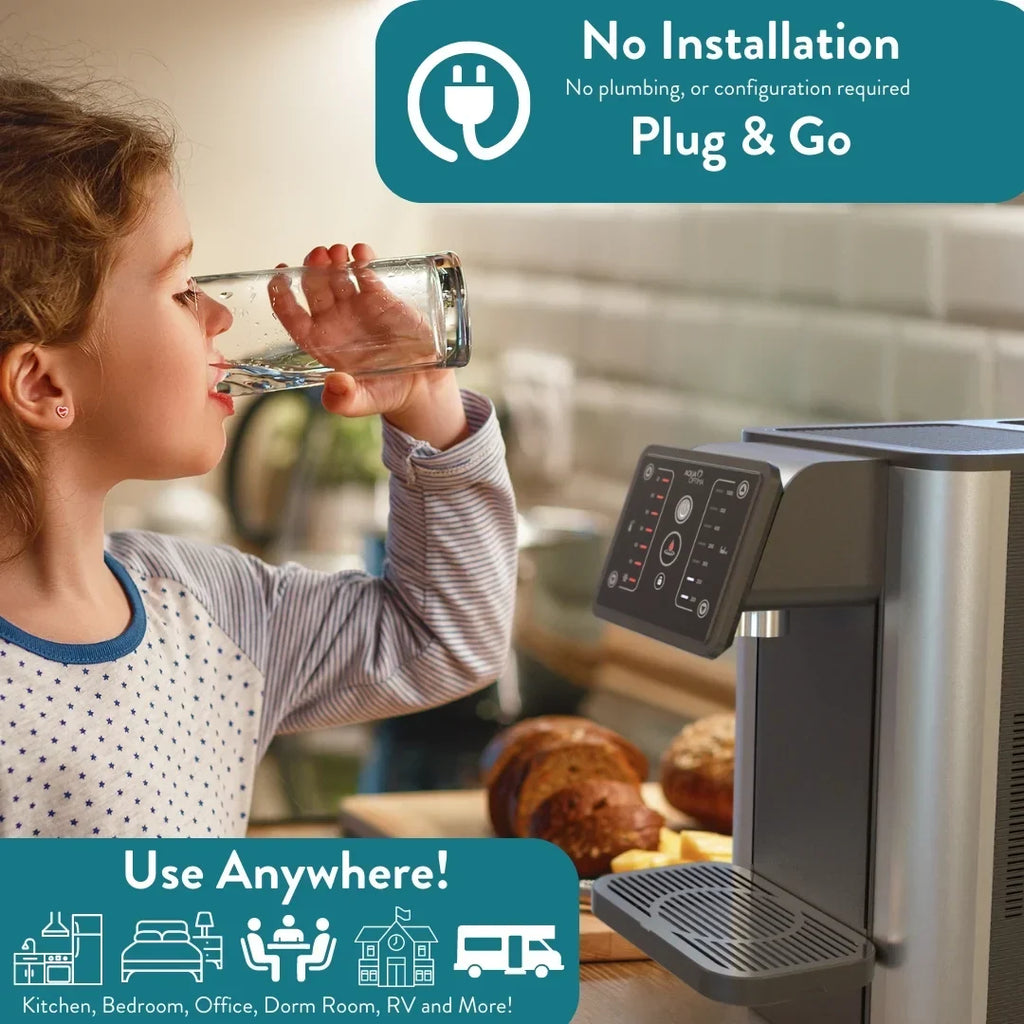 Nouveauté 2026 – Distributeur d'eau filtrée instantanée chaude et froide Aqua Optima , sans bouteille, à poser sur le comptoir, distribution automatique, aucune installation requise