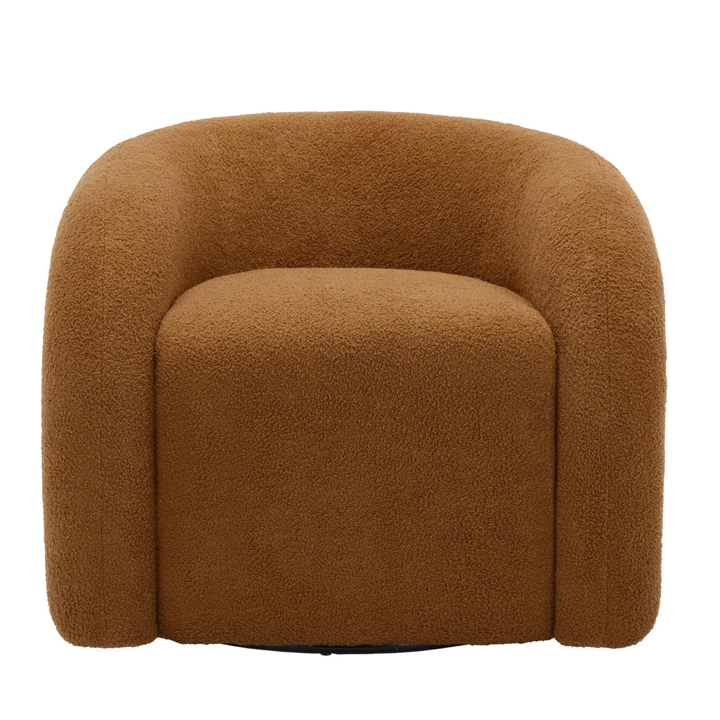 Nouveauté 2026 – Fauteuil pivotant 360" pour salon, fauteuil tonneau bouclé, canapé une place, fauteuil de lecture, vert sauge