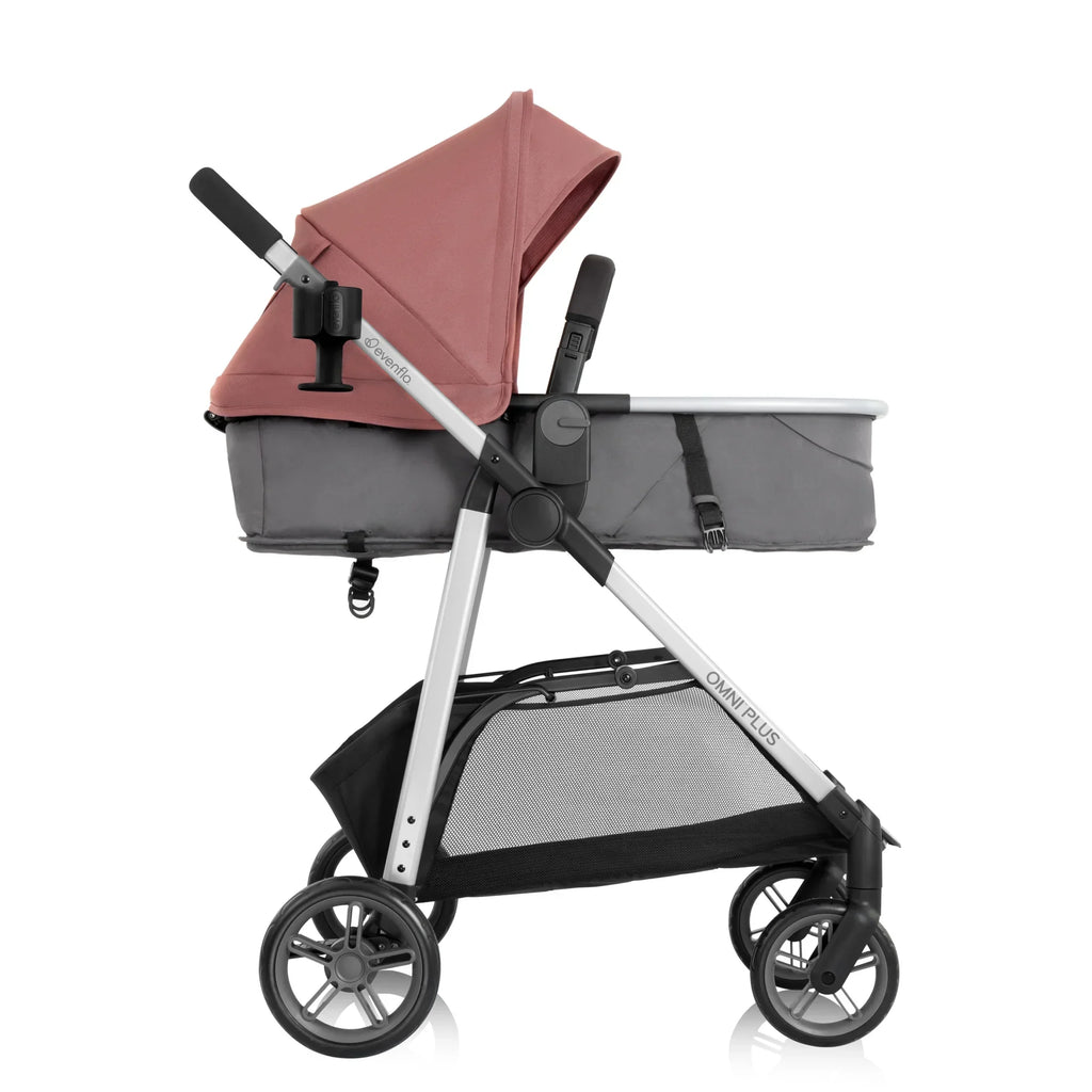 Nouveauté 2026 – Système de voyage modulaire Evenflo Omni Plus avec siège auto pour bébé LiteMax Sport, gris Mylar, unisexe