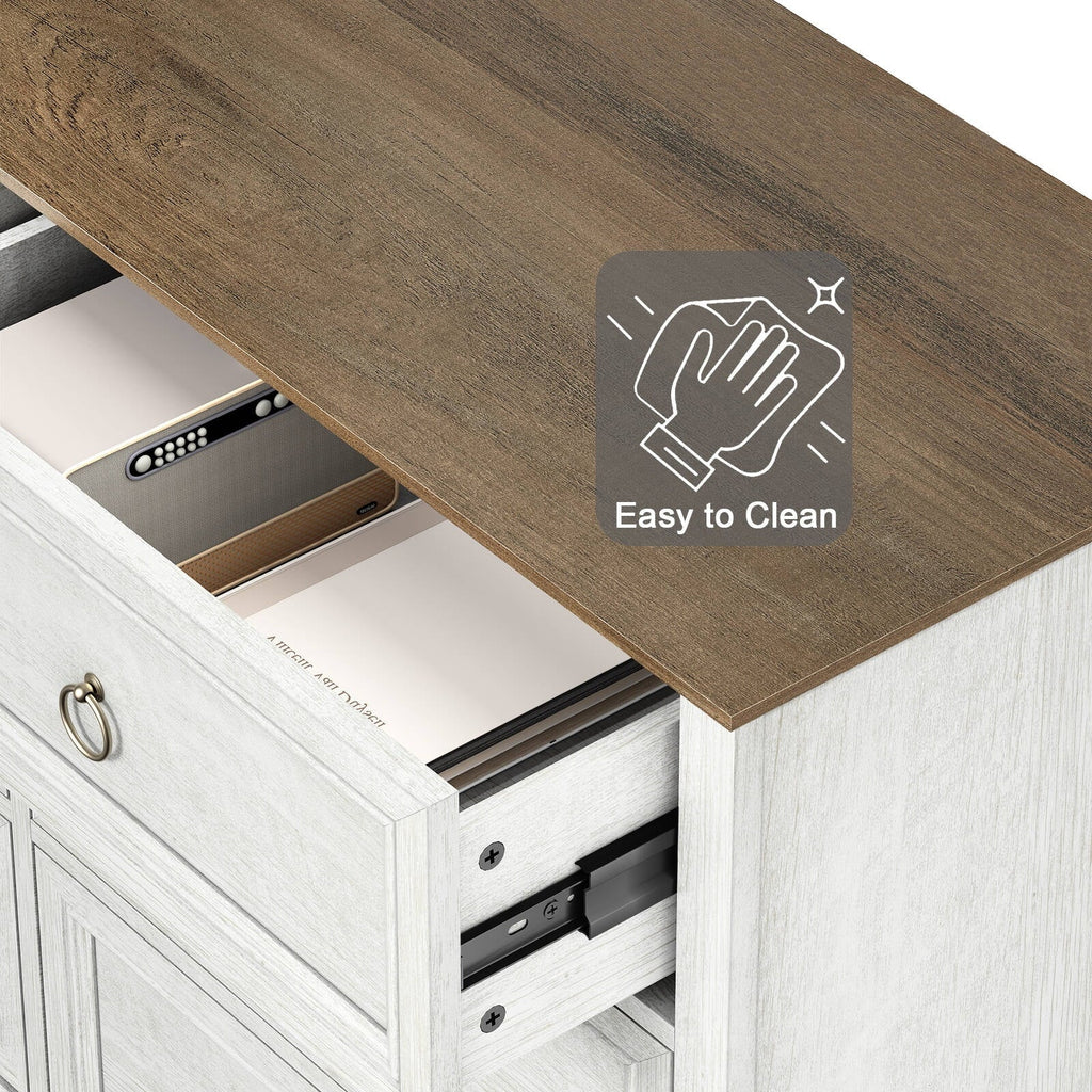 Nouveauté 2026 – Commode FAGAGA 6 tiroirs pour salon, meuble de rangement en bois pour chambre, blanc
