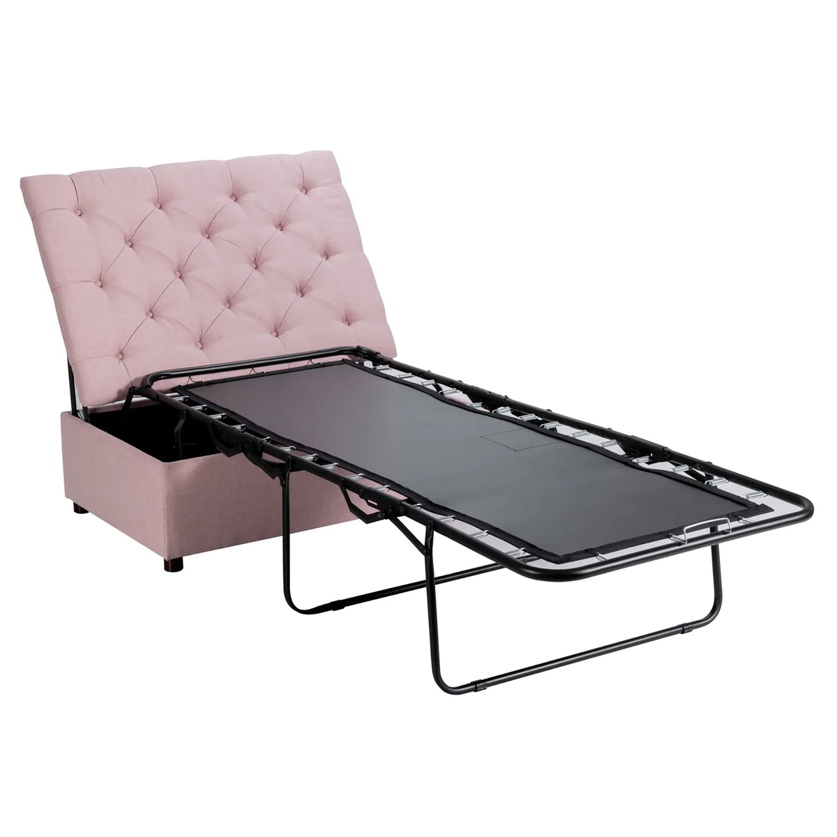 Nouveauté 2026 – Lit pliant moderne en bois massif Costway avec repose-pieds, gris