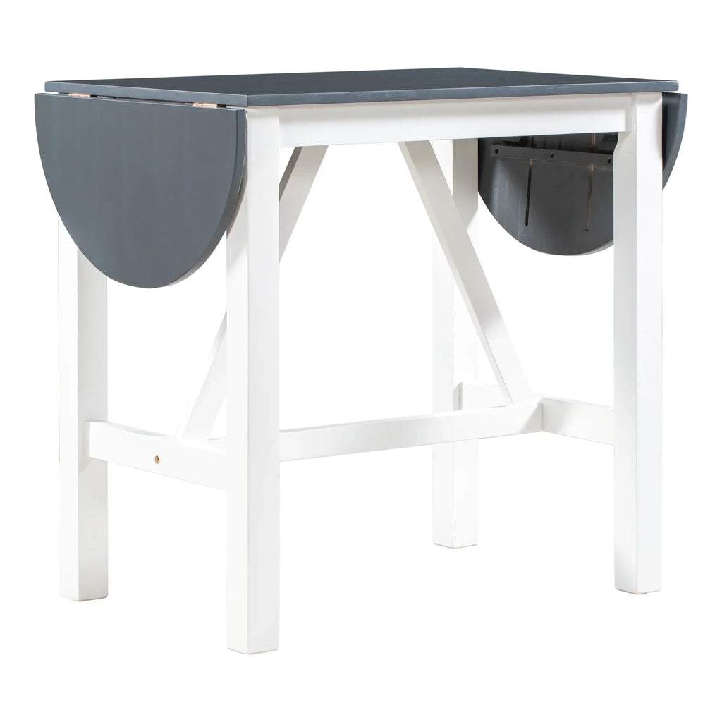 Nouveauté 2026 – Ensemble de salle à manger pliant 3 pièces en bois Harper & Bright Designs : table à abattants et 2 chaises de bar rembourrées, idéal pour les petits espaces, marron