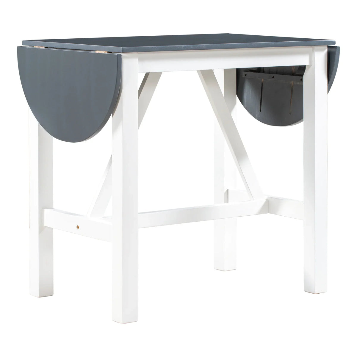Nouveauté 2026 – Ensemble de salle à manger pliant 3 pièces en bois Harper & Bright Designs : table à abattants et 2 chaises de bar rembourrées, idéal pour les petits espaces, marron