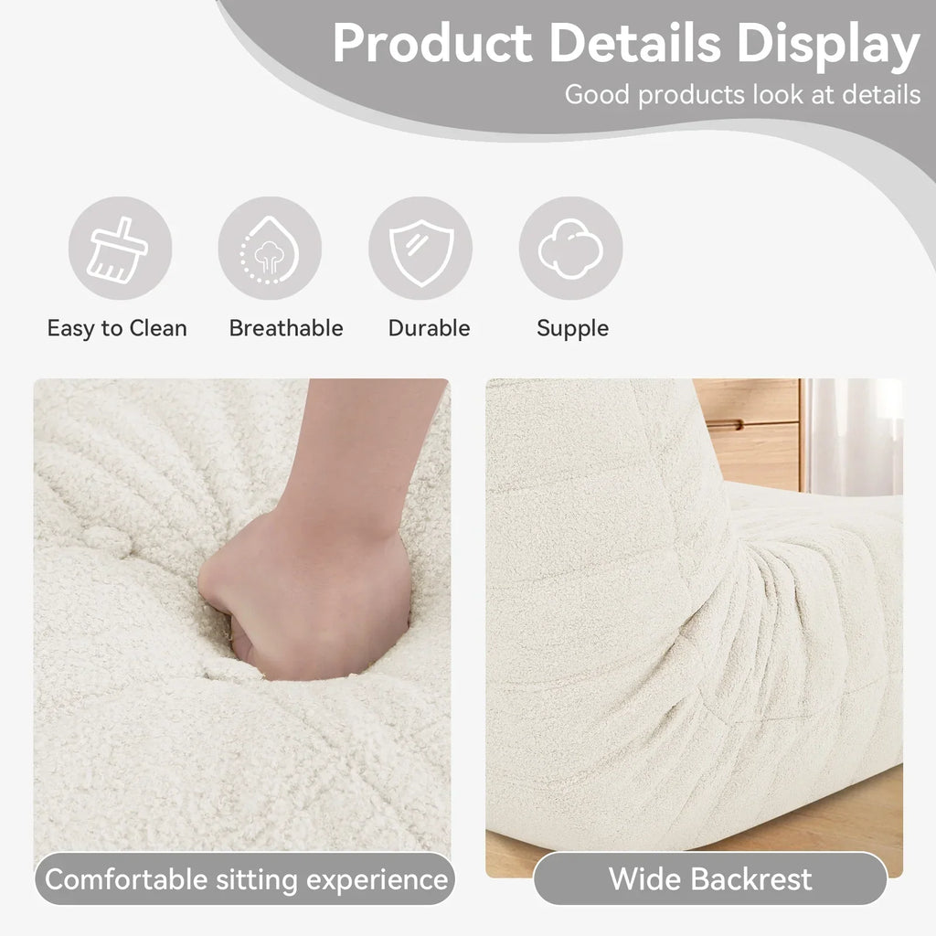Nouveauté 2026 – Fauteuils poufs VFD pour adultes, pouf avec repose-pieds, canapé lounge confortable en mousse à mémoire de forme, fauteuil de lecture idéal pour la chambre et le salon, canapé de sol relaxant
