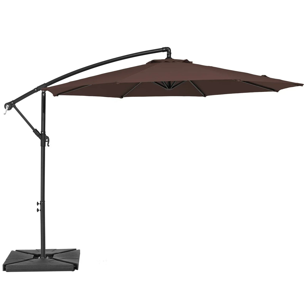 Nouveauté 2026 – Parasol déporté suspendu JUSTLET de 3 m (10 pi) robuste avec base en 4 pièces incluse, beige