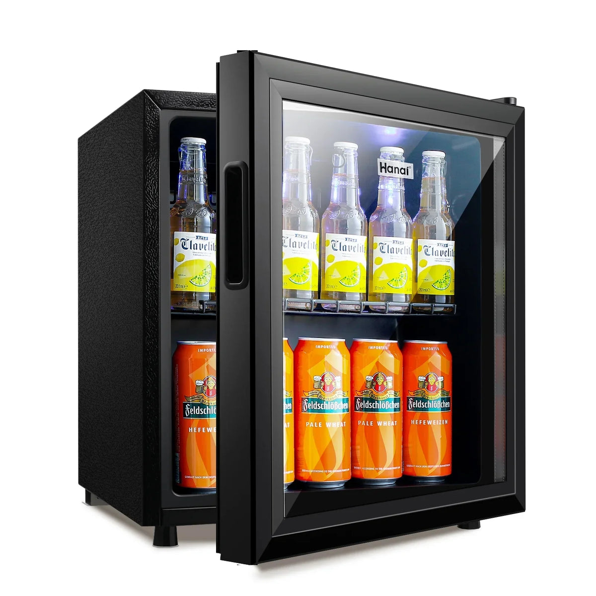 Nouveauté 2026 – Réfrigérateur et refroidisseur de boissons 62-Can, petit mini-réfrigérateur pour la maison, le bureau ou le bar avec porte en verre et étagères amovibles réglables, parfait pour les sodas, la bière ou le vin, acier inoxydable, 1,6 pi