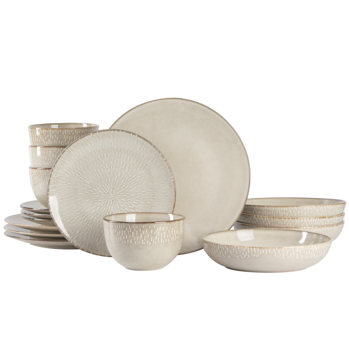 Nouveauté 2026 – Service de table 16 pièces Gibson Elite Matisse - Taupe
