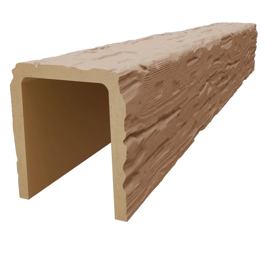 Nouveauté 2026 – Ekena Millwork 3 1/2 po L x 3 1/2 po H x 120 po P 3 côtés (poutre en U) Bois de récupération HeritageTimber Faux bois Poutre de plafond, Brun Kona