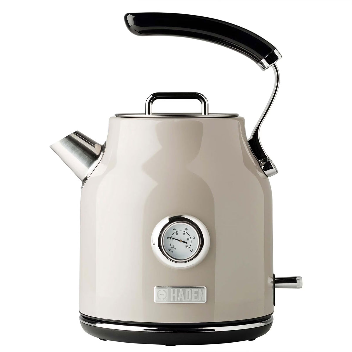 Nouveauté 2026 – Bouilloire électrique Haden Dorset 1,7 litre avec socle, mastic et chrome