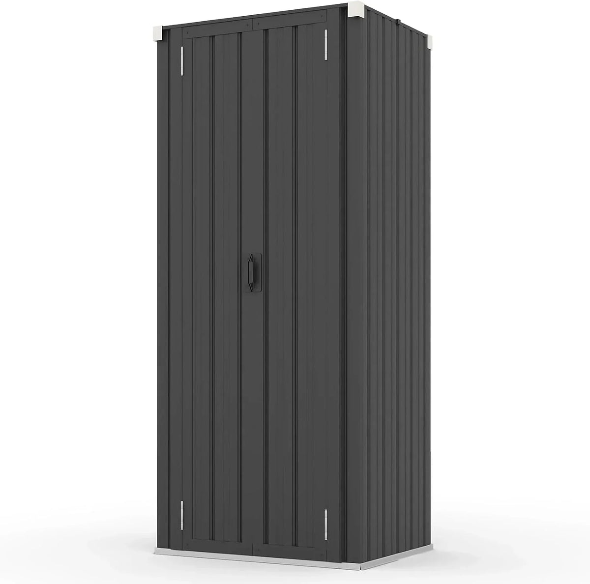 Nouveauté 2026 – Armoire de rangement extérieure AECOJOY pour jardin et terrasse, un meuble de rangement en métal avec portes et étagères, de couleur grise