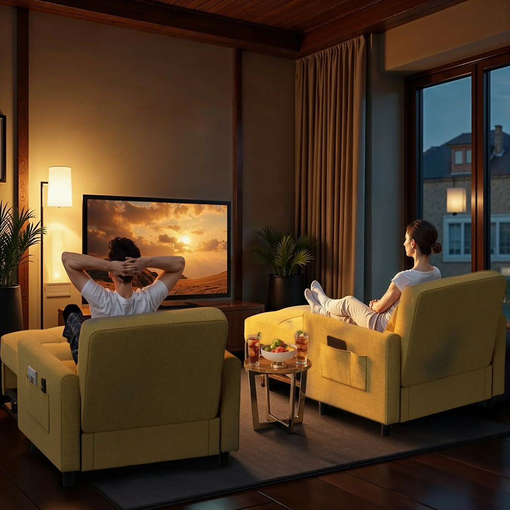 Nouveauté 2026 – Canapé-lit convertible 3 en 1 Lofka avec rangement, dossier réglable et fonction gigogne - Fauteuil-lit idéal pour les petits espaces et les appartements, gris foncé