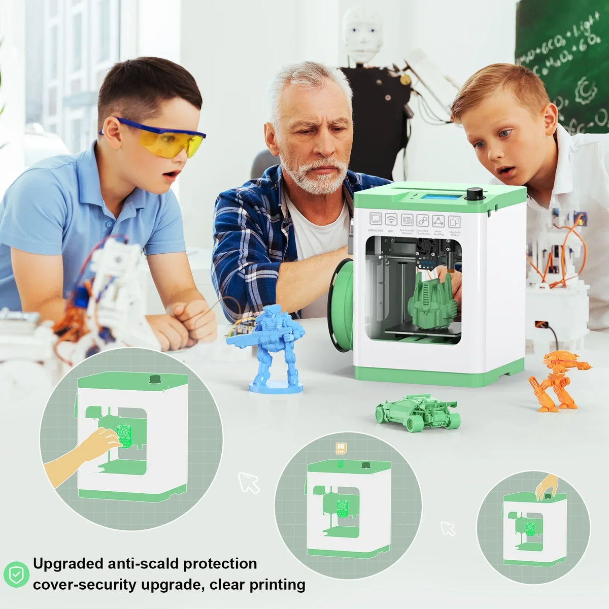 Nouveauté 2026 – Imprimante 3D Tina2S avec contrôle Wi-Fi, entièrement assemblée, nivellement automatique, plateau chauffant et éclairage LED, zone d'impression 9,9 x 10,7 x 9,9 cm