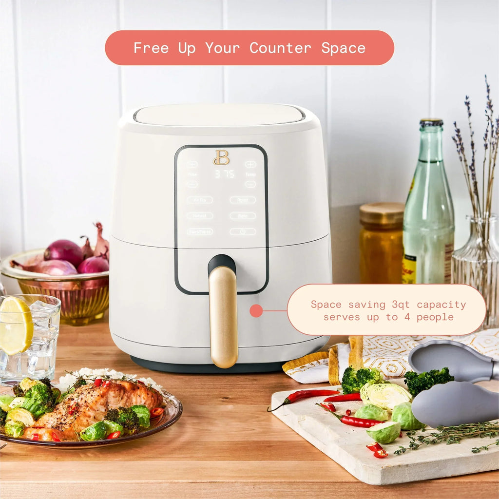 Nouveauté 2026 – Friteuse à air 3 pintes Beautiful avec technologie TurboCrisp, glaçage blanc par Drew Barrymore