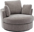 Nouveauté 2026 – Canapé deux places 42" W Small, fauteuil pivotant à 360° pour chambre à coucher, fauteuil d'appoint pivotant à 360° pour salon, fauteuil club en tissu chenille, méridienne pour salon/bureau/hôtel, gris