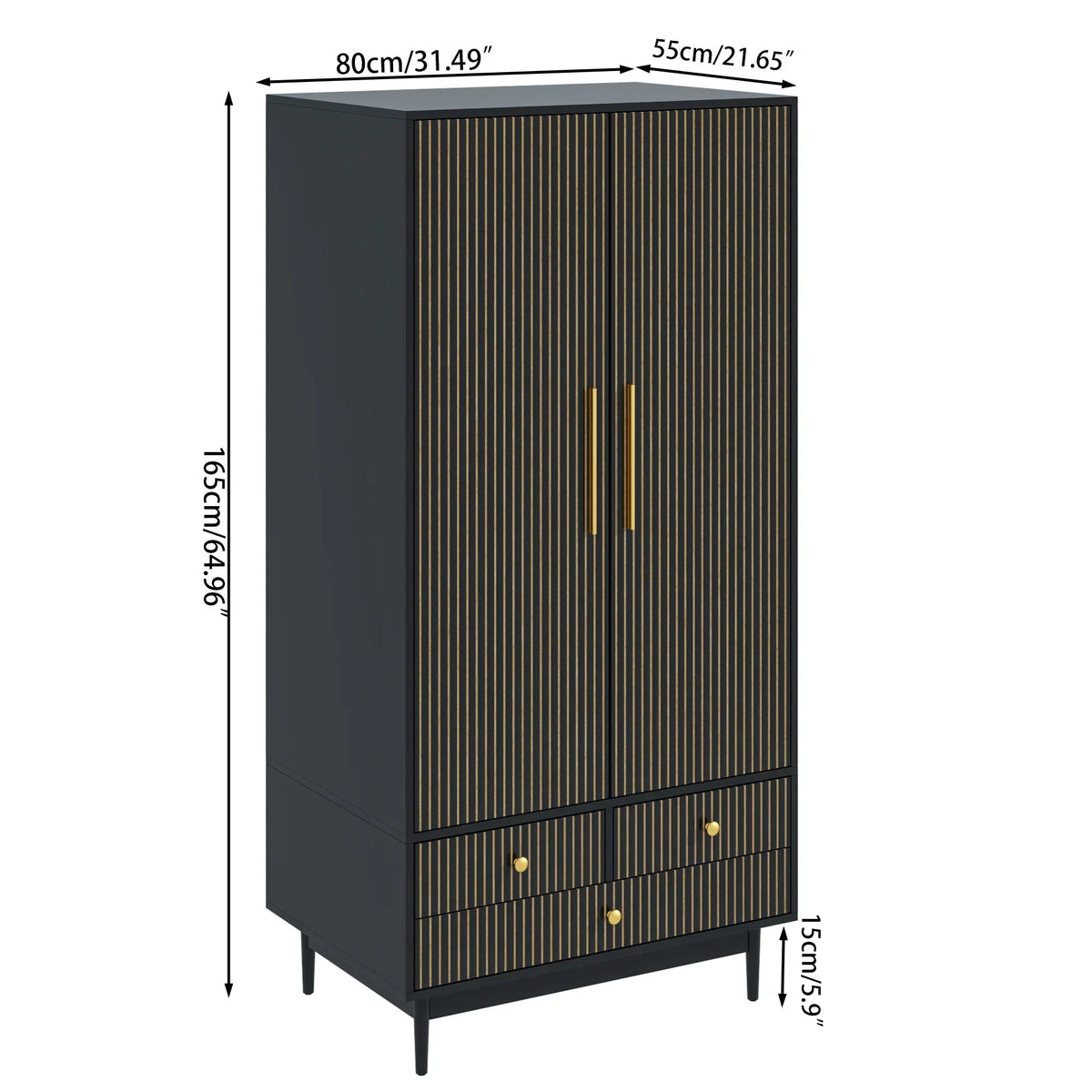Nouveauté 2026 – Armoire-penderie Armoire , meuble de rangement avec tiroirs et penderie pour chambre à coucher, blanc