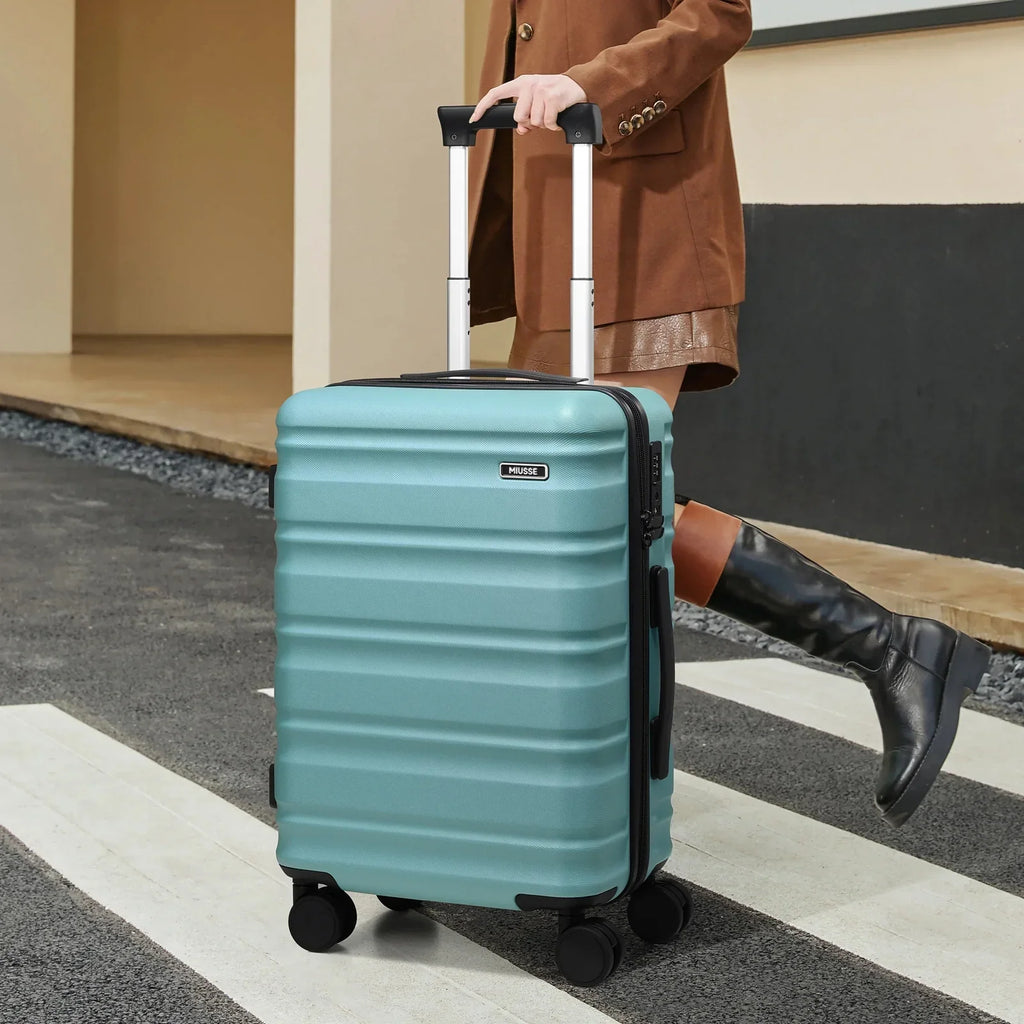 Nouveauté 2026 – Ensemble de bagages MIUSSE , 3 pièces : valise cabine 20 pouces à roulettes, coque rigide 100 % PC avec serrure TSA, conforme aux normes des compagnies aériennes, avec sac à dos de voyage pour hommes et femmes