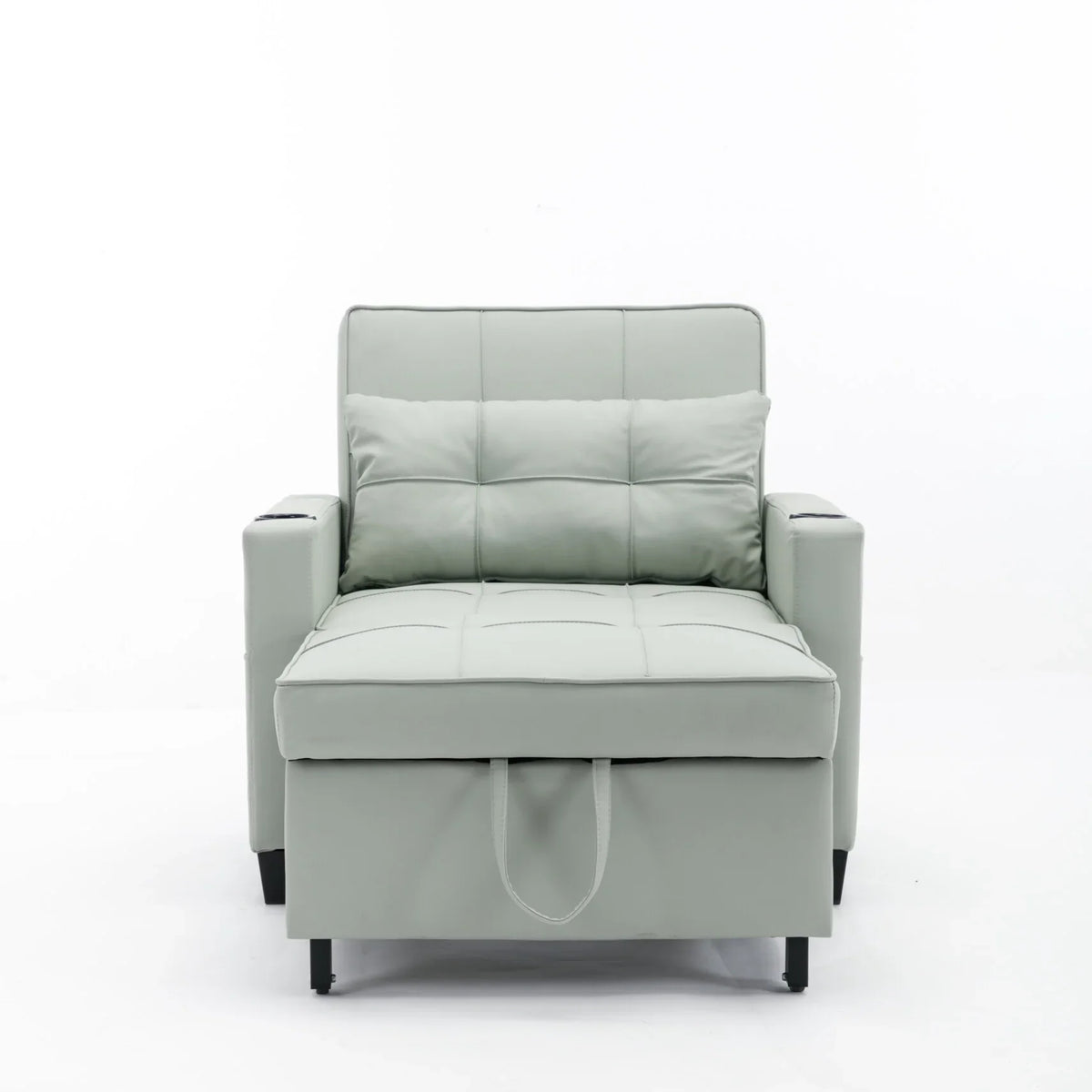 Nouveauté 2026 – Canapé-lit futon convertible , fauteuil-lit multifonctionnel 3 en 1 avec ports USB, dossier inclinable réglable, idéal pour les petits espaces (salon, chambre), revêtement en tissu technique, gris foncé