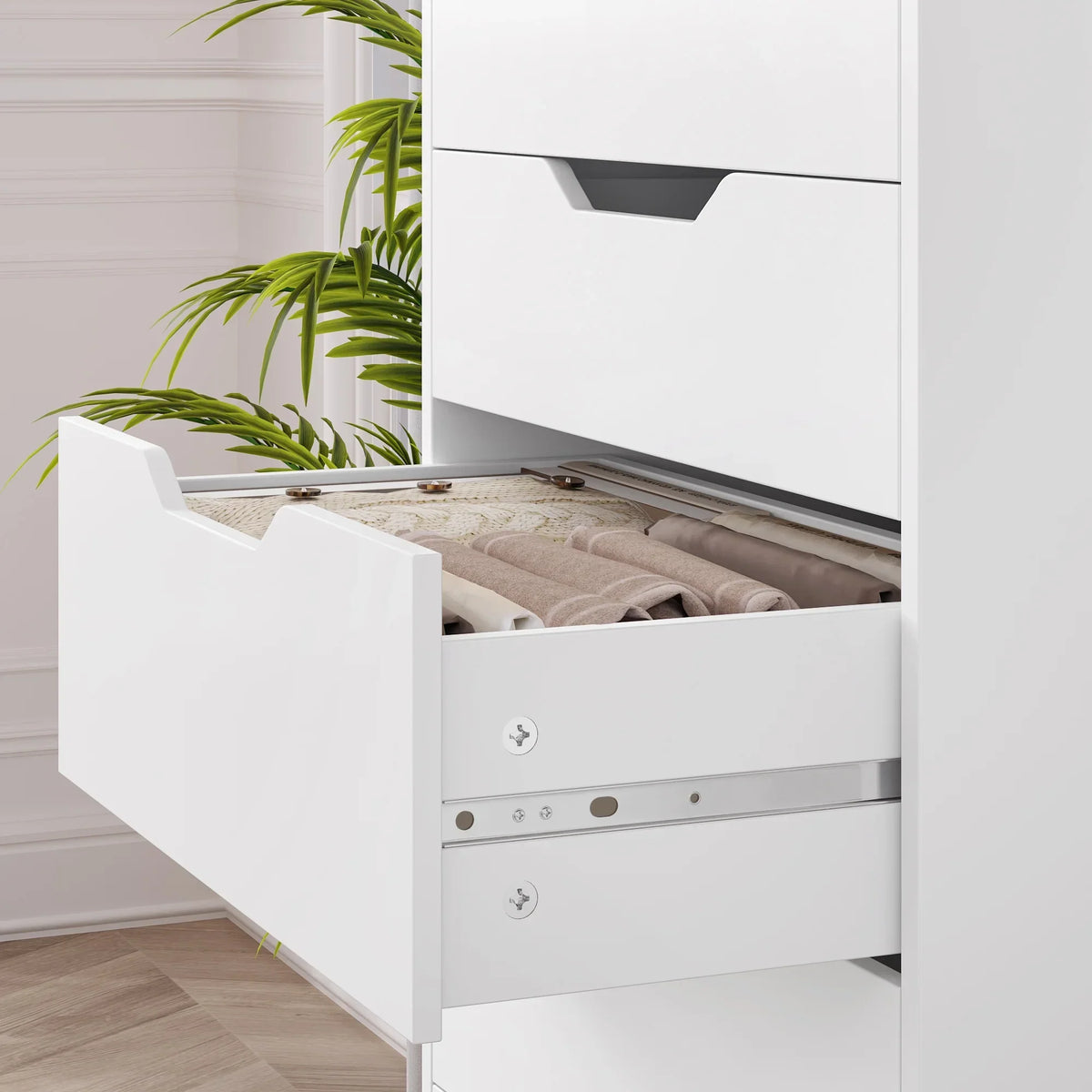 Nouveauté 2026 – Commode verticale Homfa à 8 tiroirs, hauteur 113 cm (44,5 po), style moderne, blanche, idéale pour la chambre ou le salon
