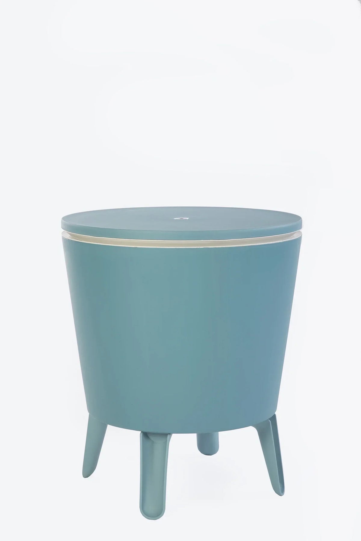 Nouveauté 2026 – Table d'appoint et bar isotherme Keter Pacific Cool Bar 2 en 1 de 28 litres (7,5 gallons), résistante aux intempéries, en résine durable, aspect rotin marron