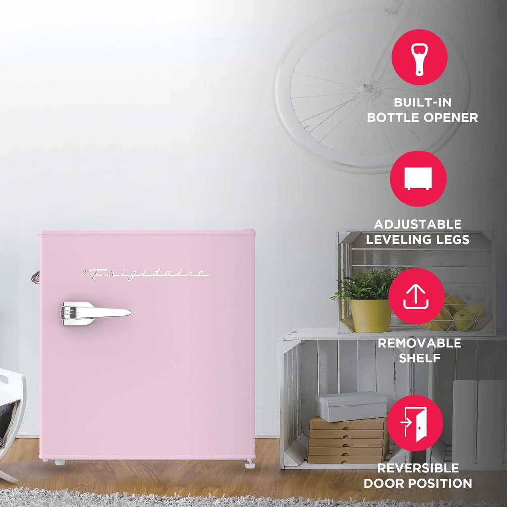 Nouveauté 2026 – Réfrigérateur Frigidaire , 1,6 pi³, style rétro compact, avec ouvre-bouteille latéral, couleur corail