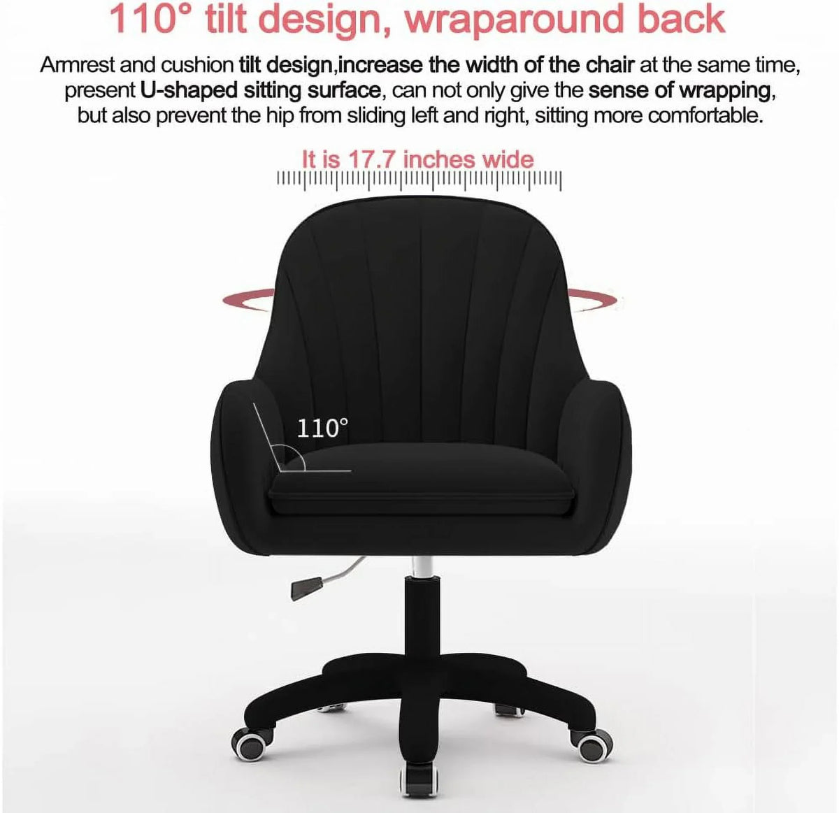 Nouveauté 2026 – Fauteuil de bureau Home , chaise d'ordinateur avec dossier mi-haut capitonné, style moderne, pivotante et réglable en hauteur, en velours blanc