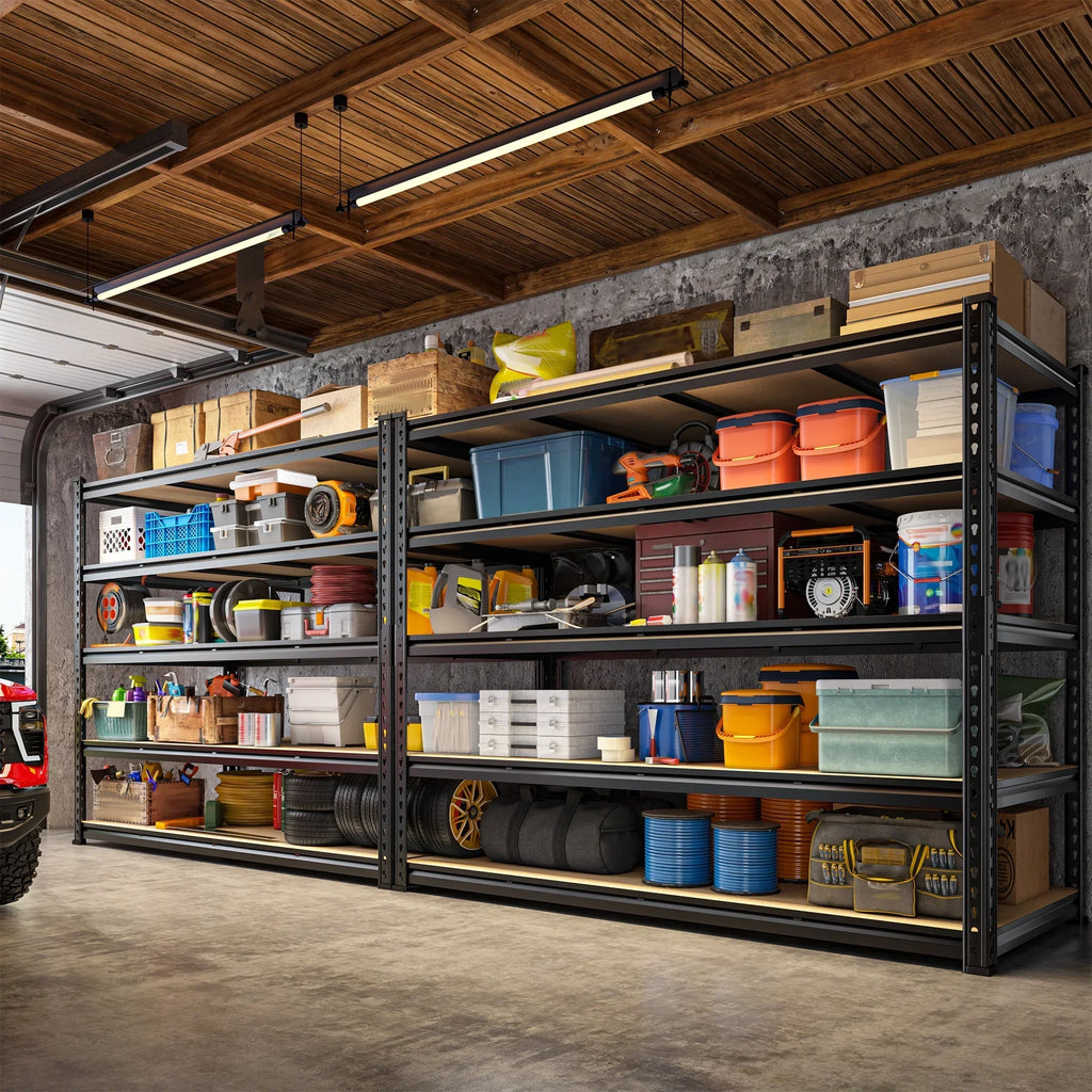 Nouveauté 2026 – Étagère de garage REIBII , 152 cm (L) x 61 cm (P) x 183 cm (H), robuste, supportant jusqu'à 1360 kg (3000 lb), réglable, 5 niveaux, en métal