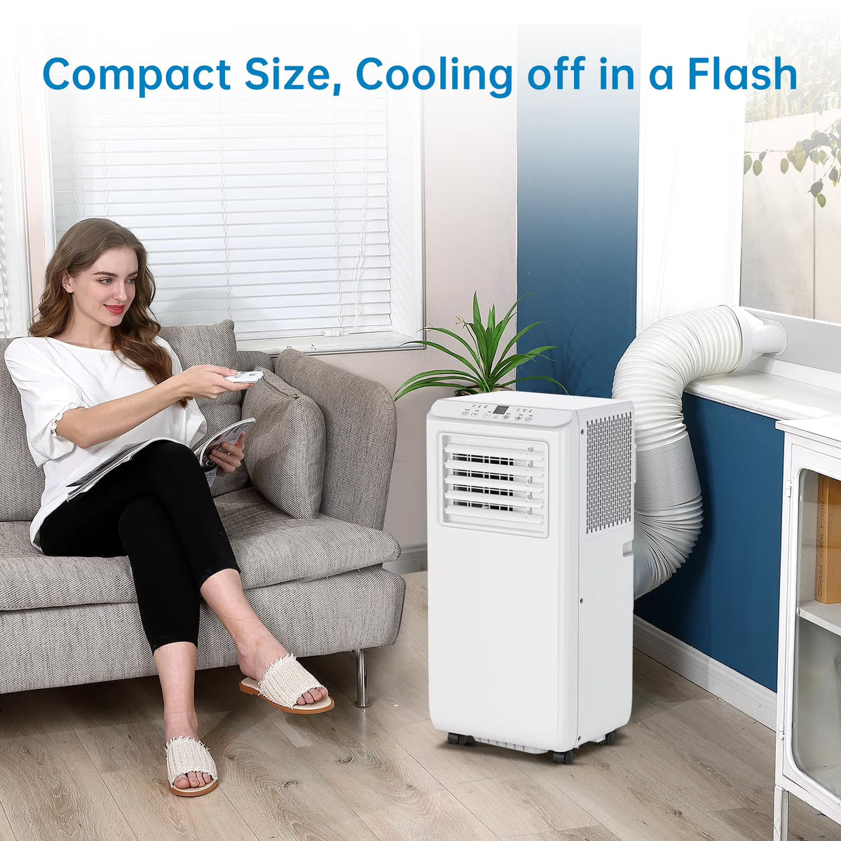 Nouveauté 2026 – Climatiseur portable TROPOW , 8 000 BTU, 3 en 1, rafraîchit jusqu'à 350 pi² (32,5 m²), unité intérieure sur pied avec déshumidificateur, kit fenêtre, blanc