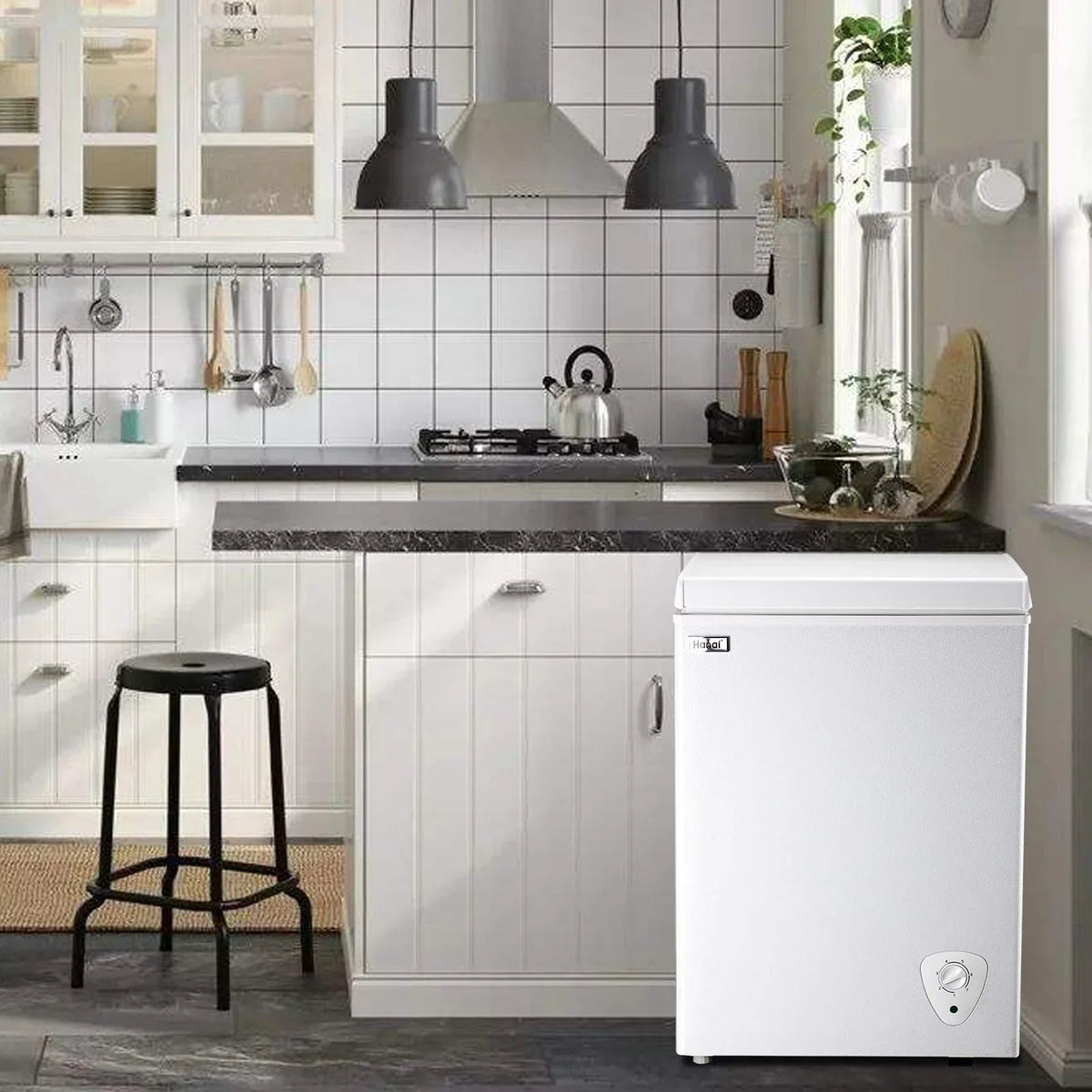 Nouveauté 2026 – Congélateur coffre WANAI , 3,5 pi³, petit congélateur coffre, réfrigérateur vertical à une porte, blanc