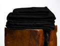 Nouveauté 2026 – Parure de lit 4 pièces en coton égyptien Giza 100 % (600 fils/cm²), drap-housse à bonnet profond de 38 cm, satin doux et respirant - Noir, 1 place
