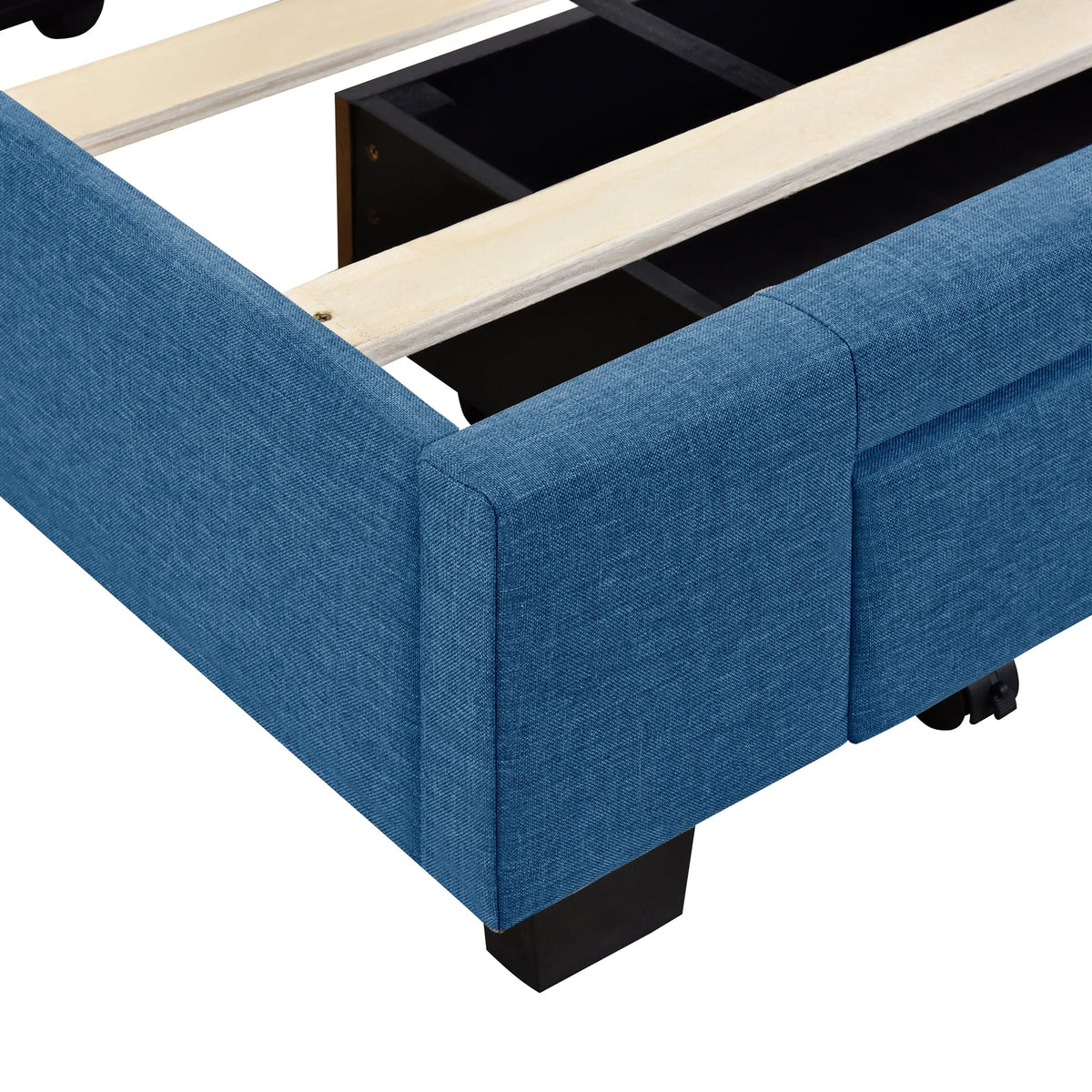 Nouveauté 2026 – Cadre de lit Queen Sesslife avec rangement, nouveau lit plateforme rembourré en lin amélioré avec 3 tiroirs, lit de rangement Queen avec tête de lit et lattes en bois, aucun sommier requis, supporte 227 kg, beige