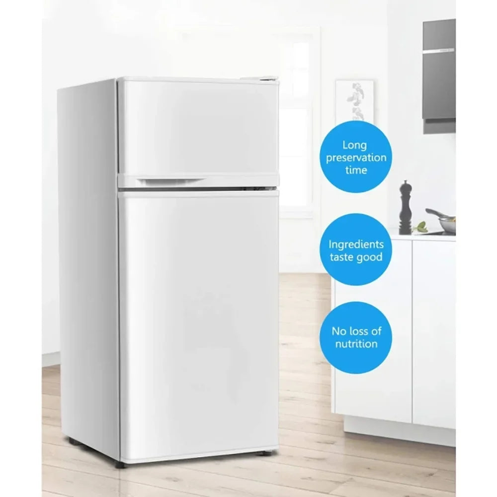 Nouveauté 2026 – Réfrigérateur compact Canddidliike 2 portes, blanc, en tôle laminée à froid, avec congélateur et thermostat réglable