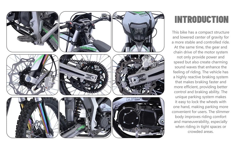 Nouveauté 2026 – Motocross électrique MotoTec Venom 72 V 12 000 W blanche