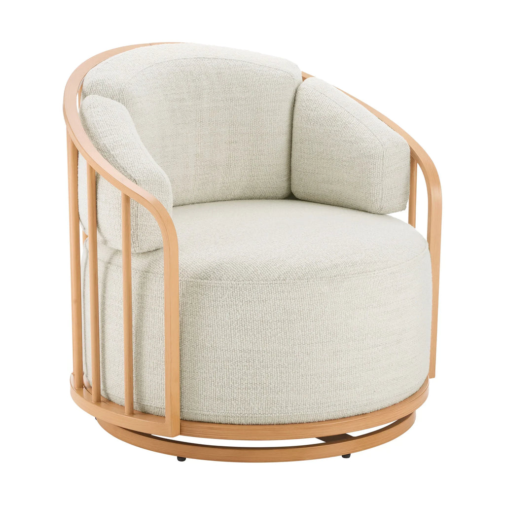 Nouveauté 2026 – Fauteuil pivotant Lillian Birdcage, lin crème, collection Better Homes & Gardens