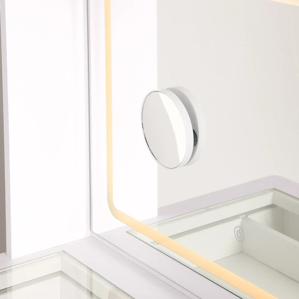 Nouveauté 2026 – Coiffeuse Lillian de Better Homes & Gardens avec miroir éclairé par DEL, finition blanche