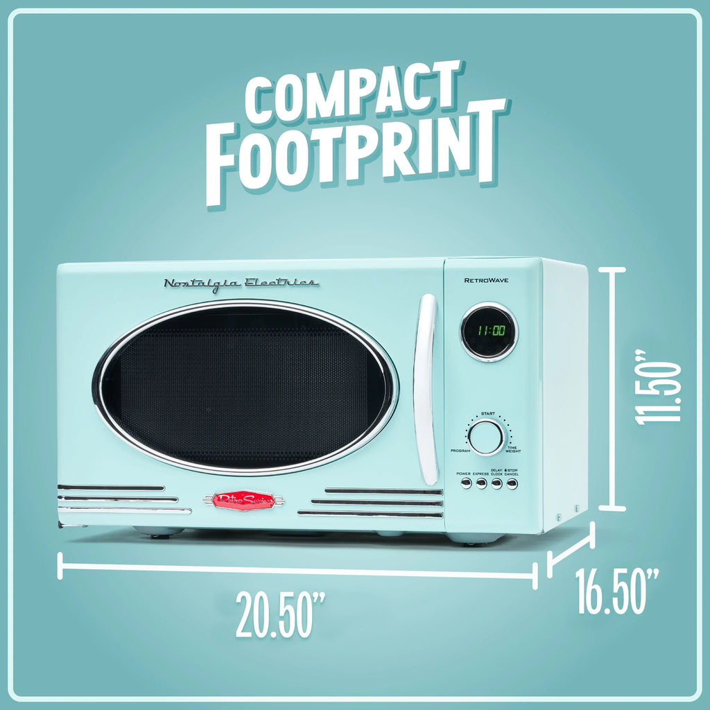 Nouveauté 2026 – Four à micro-ondes de comptoir Nostalgia Retro , 0,9 pi³, 800 watts, bleu turquoise