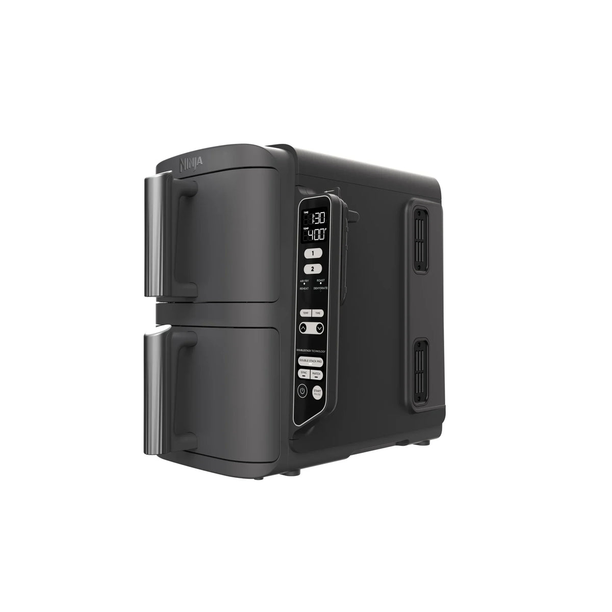 Nouveauté 2026 – Friteuse à air Ninja DoubleStack XL à 2 paniers, technologie DoubleStack permettant de cuire 4 aliments simultanément, conception compacte, 10 pintes, 4 en 1, Smart Finish & Match Cook, SL400