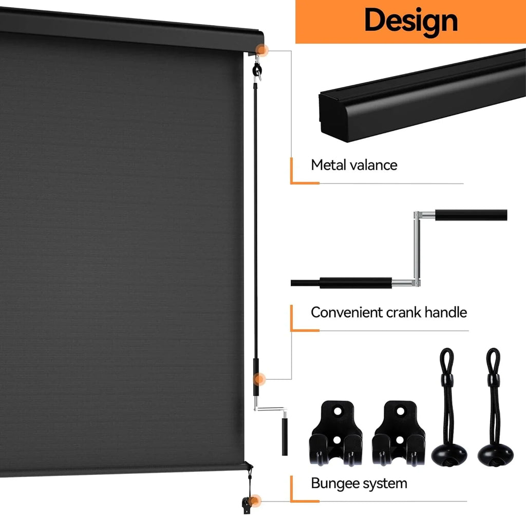 Nouveauté 2026 – Store enrouleur extérieur Superjoe pour terrasse, store occultant sans cordon, imperméable, protection UV, 122 cm x 183 cm