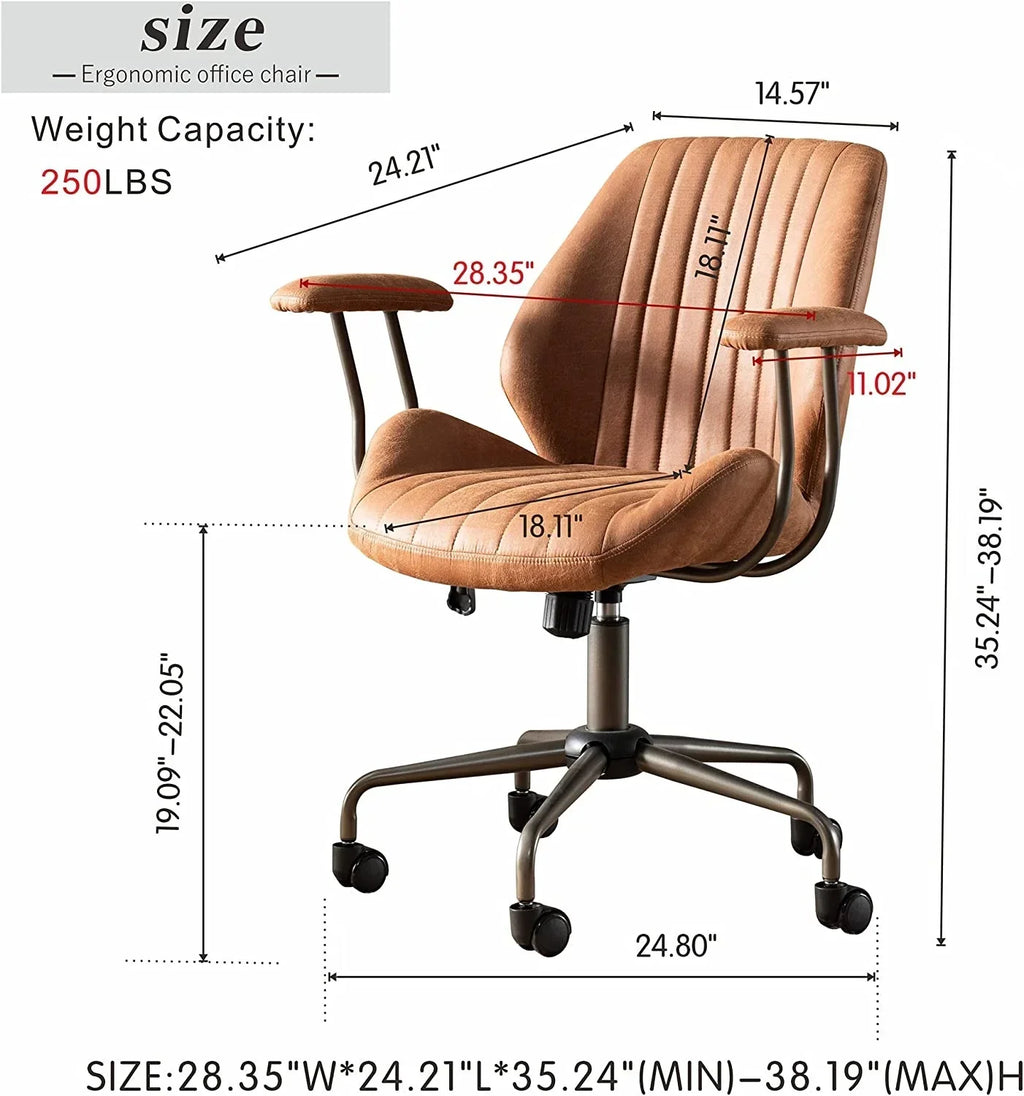 Nouveauté 2026 – Chaise de bureau ergonomique Ovios , chaise de bureau moderne en tissu suédé avec soutien lombaire pour bureau à domicile