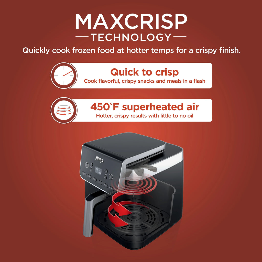 Nouveauté 2026 – Friteuse à air Ninja Pro XL 6-en-1 avec une capacité de 6,5 L, fonctions Max Crisp, friture à air chaud, rôtissage à air chaud, cuisson au four, réchauffage et déshydratation