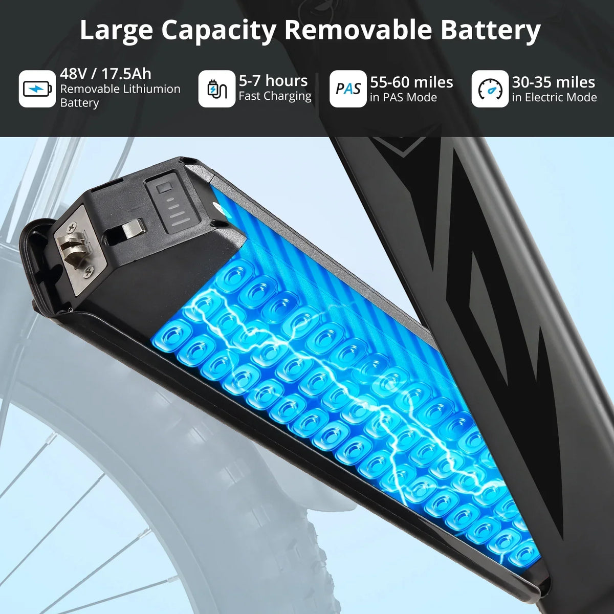 Nouveauté 2026 – Vélo électrique pour adultes, 1000 W, pneus larges 26 pouces, batterie 48 V 17,5 Ah, vitesse maximale de 45 km/h, 7 vitesses, freins à disque hydrauliques doubles, écran LCD, autonomie de 96 km, VTT électrique