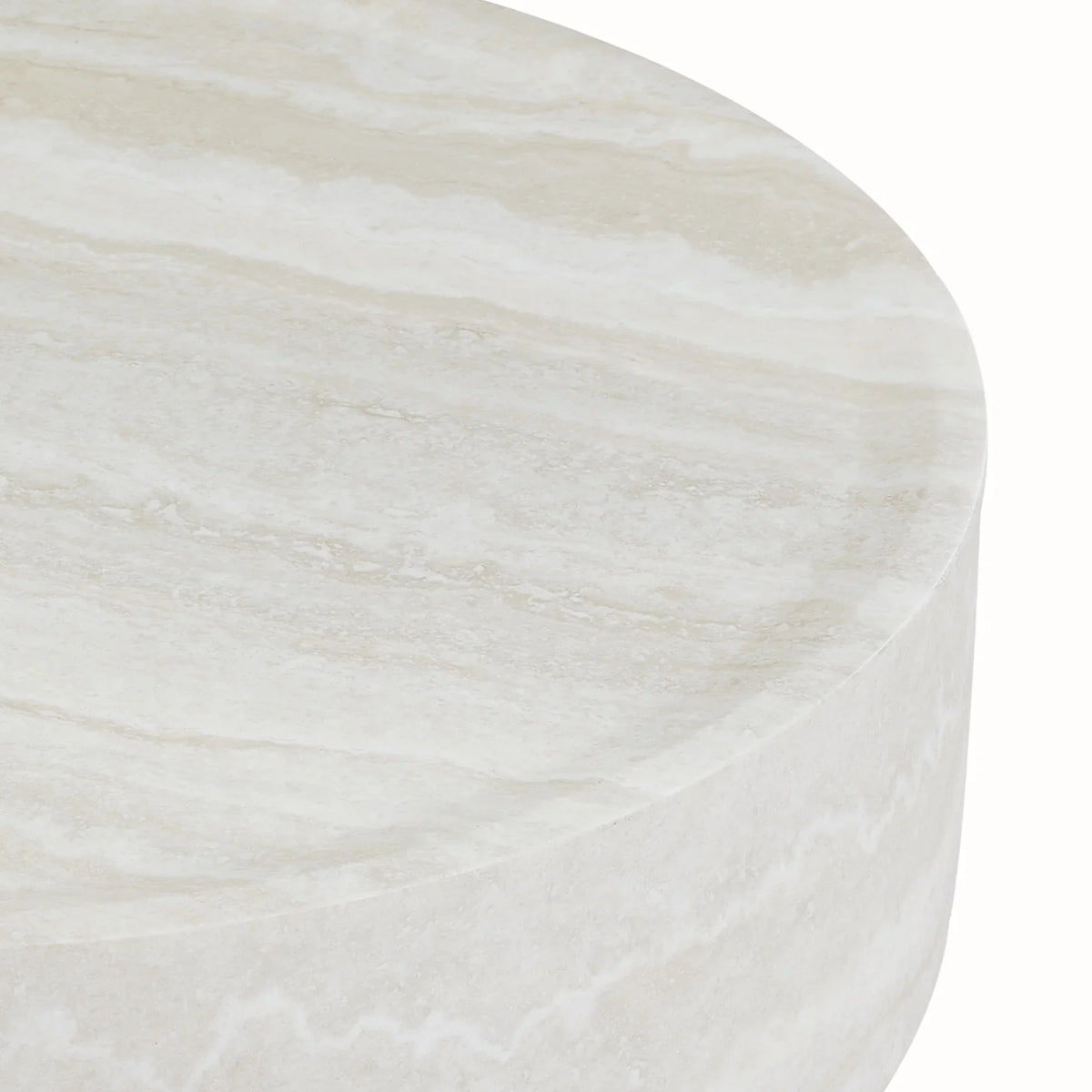 Nouveauté 2026 – Table basse ronde 31,49'' avec texture marbre, table basse circulaire moderne en fibre de verre, table d'appoint pour salon ou extérieur, livrée montée, finition marbre