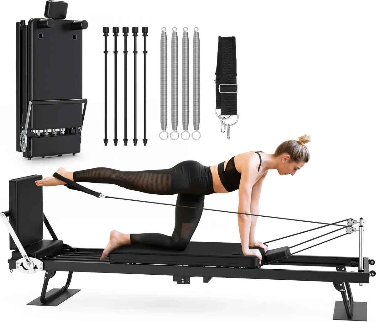 Nouveauté 2026 – Appareil de Pilates Reformer pliable GIKPAL de 234 cm (92 pouces) pour salle de sport à domicile, équipement d'exercices de Pilates pour un corps équilibré avec planche de saut