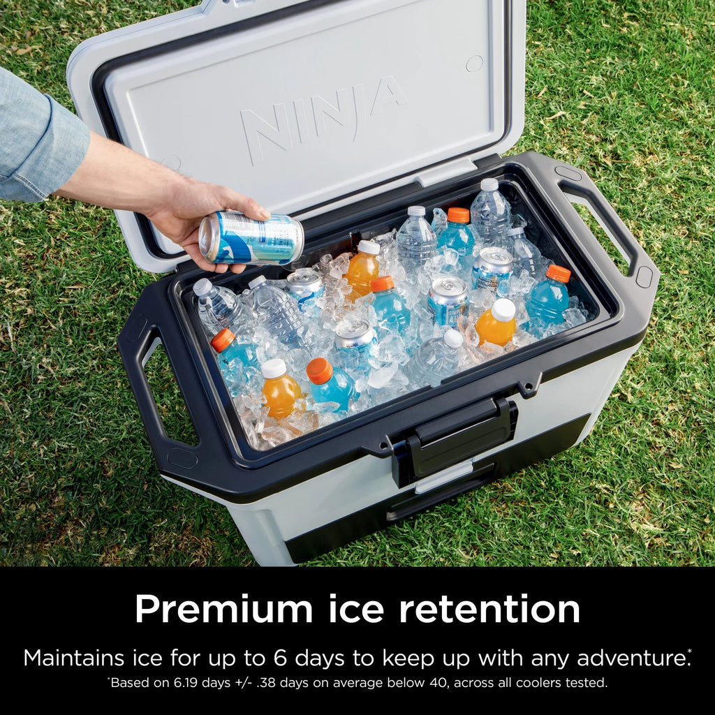 Nouveauté 2026 – Glacière rigide Ninja FrostVault 50 pintes avec zone sèche, grise, FB151GY