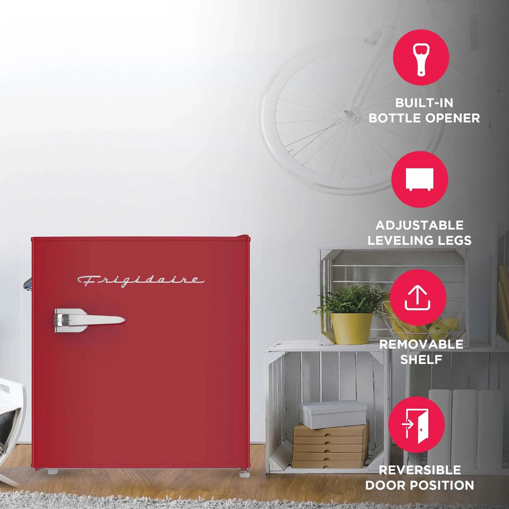 Nouveauté 2026 – Réfrigérateur Frigidaire , 1,6 pi³, style rétro compact, avec ouvre-bouteille latéral, couleur corail