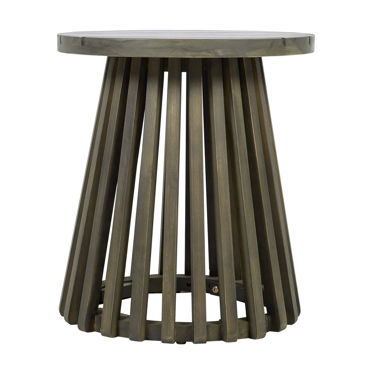 Nouveauté 2026 – Table d'appoint ronde d'extérieur en bois d'acacia Christopher Knight Home, couleur teck clair, idéale pour le jardin, la pelouse ou le balcon